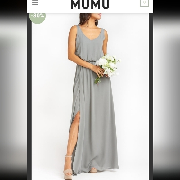 Show Me Your MuMu Dresses & Skirts - Show Me your Mumu. KENDAL maxi dress. Sz med. Soft charcoal crisp. Sleeveless